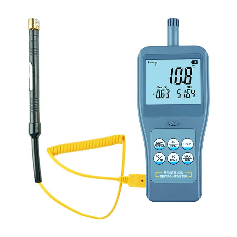 Thermocouple Dew Point Meter with Resolution 0.01 Ambient Temperature,Dew Point Temperature,Wet Bulb Temperature,Relative Humidity,Absolute Humidity,PPM,Surface Temperature Measurement