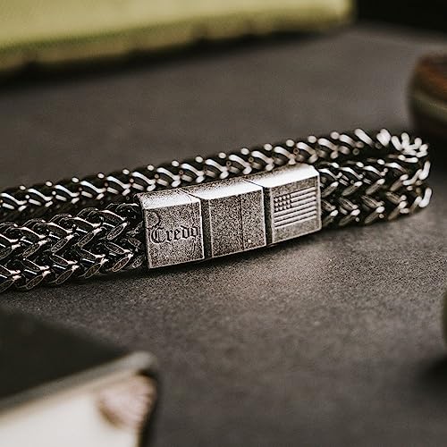 iHeartDogs Hero Company Link Bracelet for Men - Knight's Creed 'Believe' Credo Chain Bracelet3
