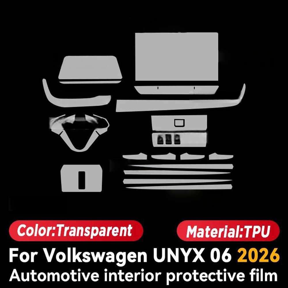 Pellicola Protettiva Trasparente in TPU per Pannelli Interni Auto, per Volkswagen UNYX 06 2026, Adesivo Protettivo AntiGraffio