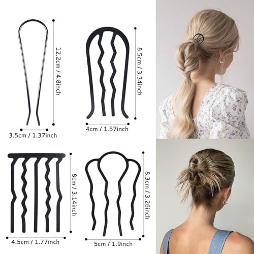 7 Piezas Peines Laterales de Metal para Cabello miniatura 2