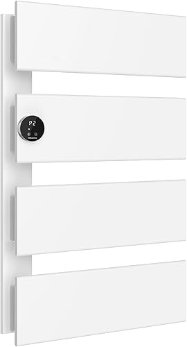 Miniatura 11 de K&KALONZO Calentador de toallas eléctrico, 18.35 pulgadas de ancho x 22.8 pulgadas de alto montado en pared, calentador de toallas con temporizador