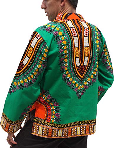 RaanPahMuang Brand European Poets Collar Long Sleeve Shirt African Dashiki Art3