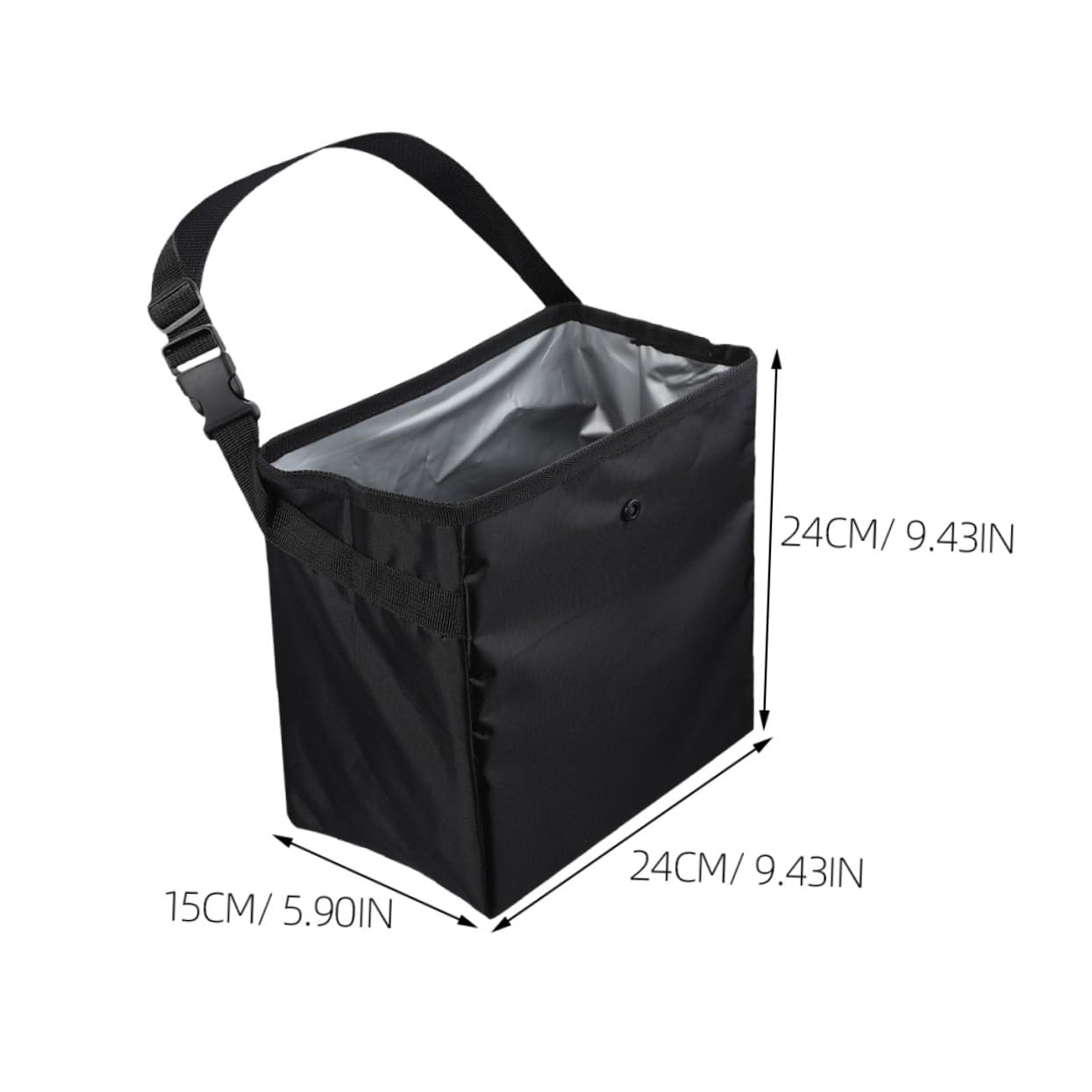 2 Stück Auto Mülleimer 8, 5l Schwarz Tragbar für Reise | Nylon und Pvc, für Camping und Heimorganisation, Passend für Reisebedarf und Ausrüstung