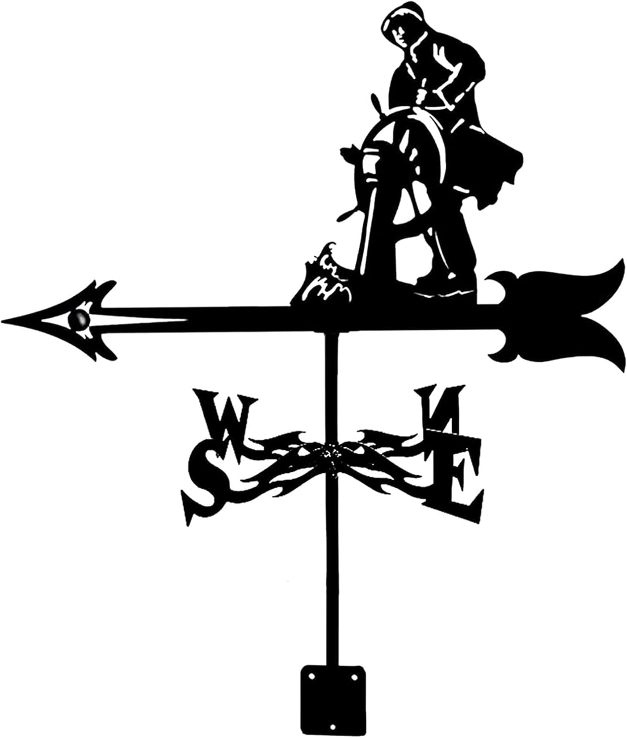 装飾風向計ウェザーベーンガーデンマウントヤード、ステンレススチールウェザーベーン測定ツールファームレトロ耐久性のあるシーン風向インジ