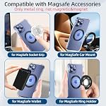 pop-tech for Magsafe Ring Sticker 2 Pack Ultra-Thin(0.3mm): NO Magnet | Universal Adhesive Metal Rings, Mag Safe Adapter for iPhone Samsung Case, for Pop Magnetic Socket Wallet Phone Grip Car Mount