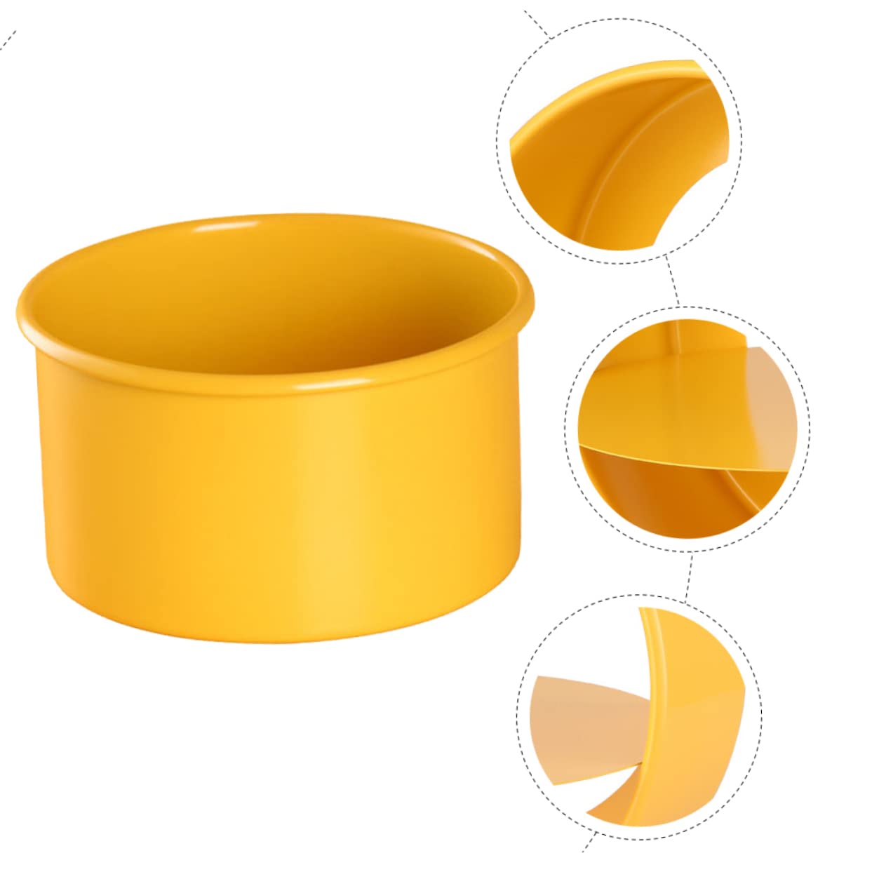 Mikinona Moule à Gâteau Rond Antiadhésif en Acier Inoxydable Jaune