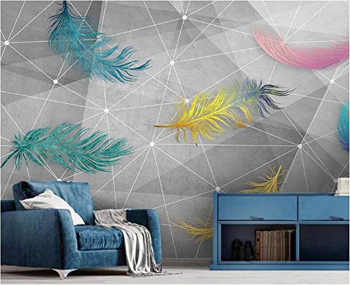Papier peint lignes géométriques 3D moderne pour mur de salon