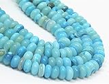 Natural Cyan Blue Opal Rondelle smooth Beads 7x9 16 inch long string jewelry making gemstone beads for necklace bracelet