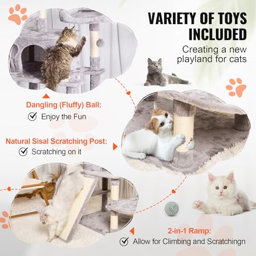 Árbol para Gatos de Interior con Condos y Rascador miniatura 4