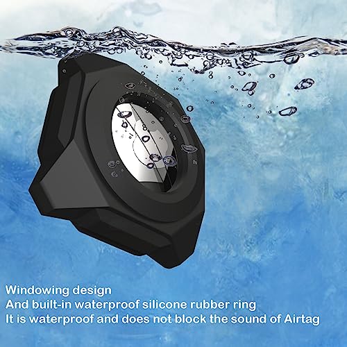 GUANZHI Waterproof AirTag Holder Stick-on Mount Case for Apple Airtag, 3M Double-Sided Adhesive Tape Hidden Protective GPS Tracker Case, Bike, Bicycle, Car, Motorcycle 1 Pack Frosted Black