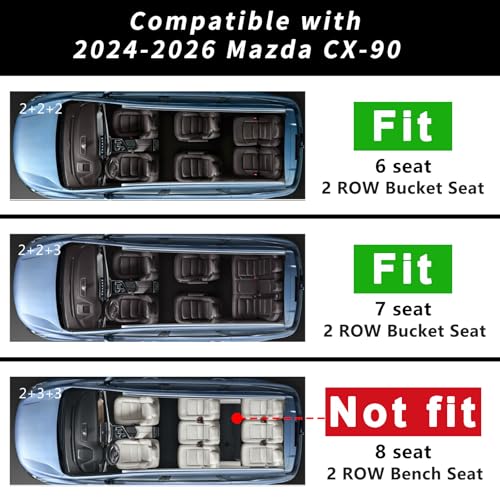 Floor Mats for 2024 2025 2026 Mazda CX-90 6&7 Seats (Fit PHEV/MHEV) TPE All Weather Protection 3 Rows Car Floor Liners & Cargo Liner Accessories for CX90 5pc-Black by WAYIDSS - Used condition - Image 2