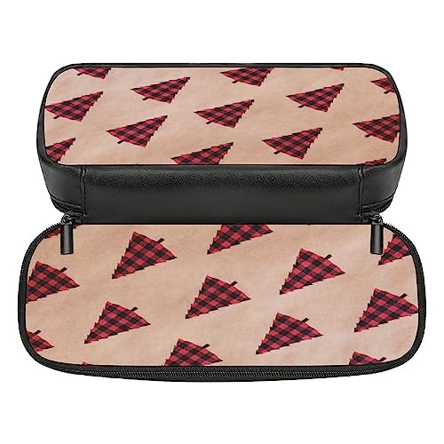 Fionel Holiday Gift Pu Leather Quad Pen Case Zipper Pencil Pouch Holder For Pens Case Office Storage Box Organizer Pen Bag(8×1.5×3.5 In) #TOP2