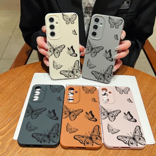 Coque papillon Samsung Galaxy S24+ gris protection silicone souple - 7
