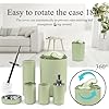 CERBIOR Bathroom Accessories Set Bath Ensemble Includes Soap Dispenser, Toothbrush Holder, Toothbrush Cup, Soap Dish for Decorative Countertop and Housewarming Gift (Apple Green)