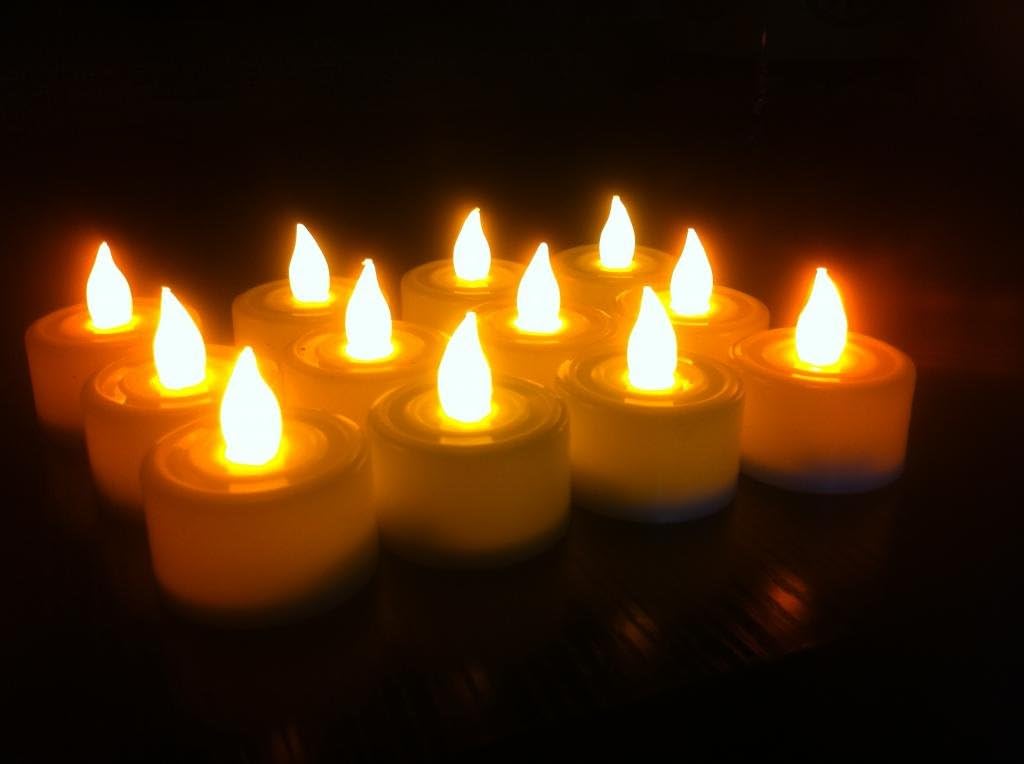 Kytes Tealight LED Diya - (Plastic, Yellow, Set of 12) - A11-12