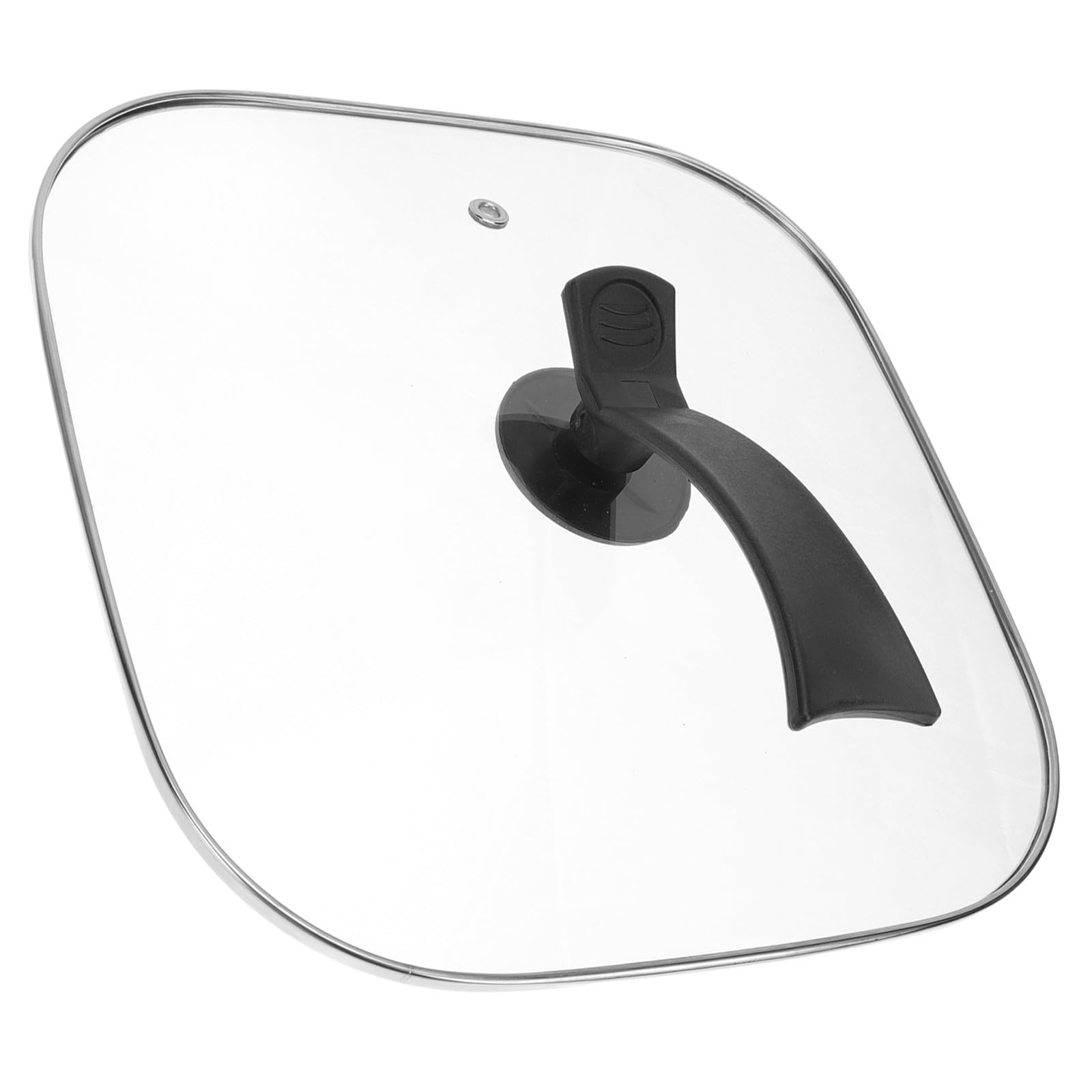 Coperchio Quadrato da 30 Cm in Vetro per Pentola Multifunzione Pratico e Resistente Foro di Sfiato Rotondo e Supporto Verticale per Uso Cucina