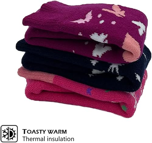 Miniatura 6 de 2 pares de calcetines de nieve de lana merina para niños pequeños sobre la pantorrilla, calcetines de esquí y snowboard