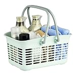 ALINK Plastic Shower Caddy Basket with Handle, Portable Organizer Storage Basket for College Dorm, Bathroom, Kitchen - Blue