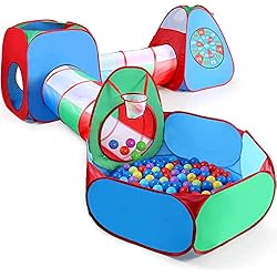 STLOVe Carpa niños，5 en 1 Túnel De Juego Personalizado para Juguetes De Carpa Emergente para Niños（Sin Piscina De Bolas） Juguetes Cumpleaños para Niños Bebés Tiendas De Campaña