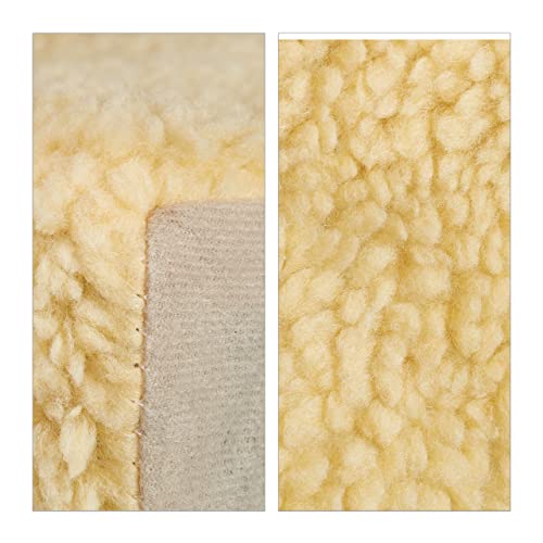 Relaxdays Hundetreppe 3 Stufen, kleine & große Hunde, Bett & Couch, Stoffbezug, Tiertreppe innen, HBT 30x35x45 cm, beige
