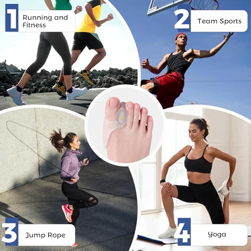 Image of Adjustable Bunion Corrector&Toe Separators for Women and Men-Gel Toe Spacers for Big Toe Straightening,Bunion Relief,Overlapping Toes,Cushion Pads-4-Level Adjustable Spreader Kit