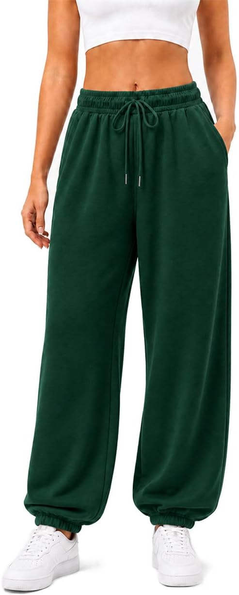 Icebee Women's Joggers with Pockets, Cotton Blend, Elastic Waist and Drawstring Cuffed Athletic Lounge Pants