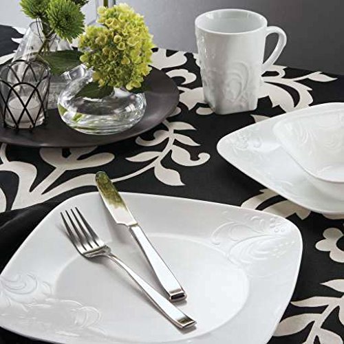 Corelle 16-Piece Vitrelle Glass Cherish Chip And Break Resistant Embossed Dinner Set, Service For 4, White #TOP2
