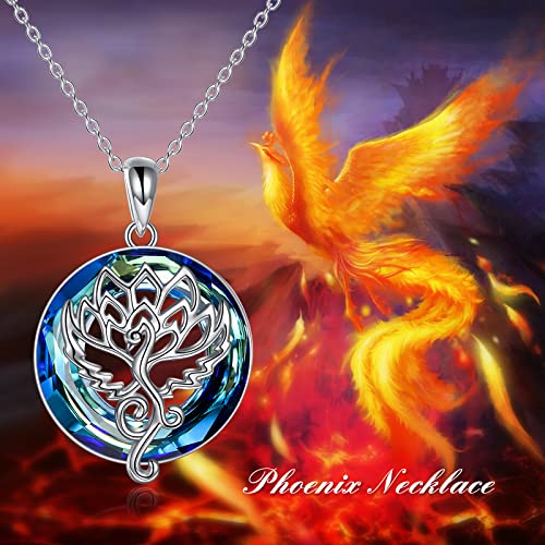 Collier phénix femme en argent sterling véritable pendentif - 6