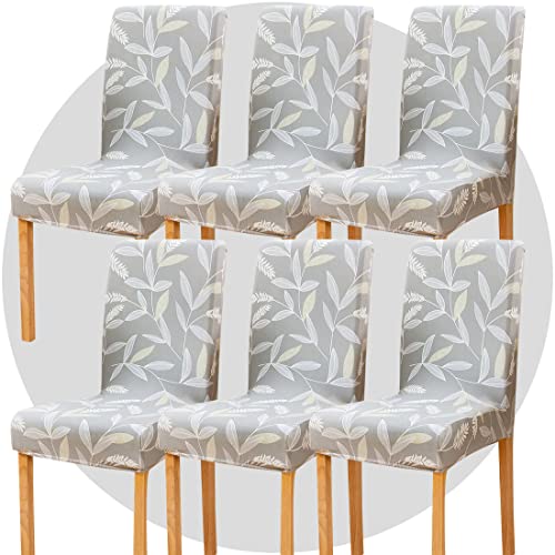 TOMMO Dining Room Chair Covers Set of 6, Stretch Removable Washable Spandex Dining Chair Slipcovers Protectors