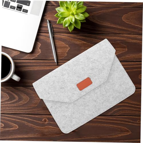 Funda para portátil de fieltro gris claro miniatura 7