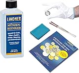 LINDNER Münzen-Reiniger für alle Münzen. Biologisch abbaubar. Erst reinigen, dann tauchen. Geeignet für Münzen aller Art.