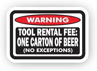 2 (Pieces) 3" and 5" Tool Rental Warning Sign Sticker, Waterproof Vinyl Decals for Many Purpose Like Cars, Trucks, Laptops, Phones, Windows and More