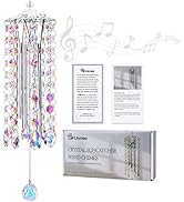 GiftAmaz Crystal Suncatcher Wind Chimes with 4 Tuned Tubes, Hanging Prism Rainbow Maker Chandelie...