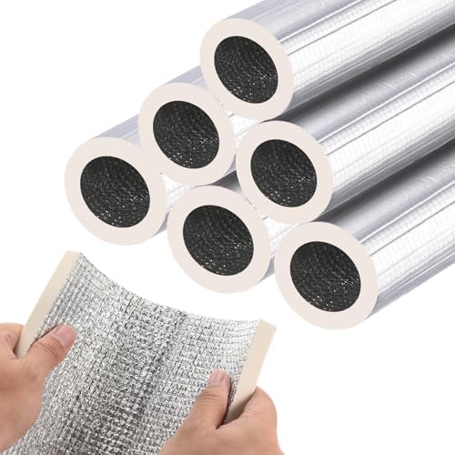 Kingdder Pipe Insulation Foam Tubes – 6 Pcs Self-Adhesive Wrap For 1.89" Copper Pipes