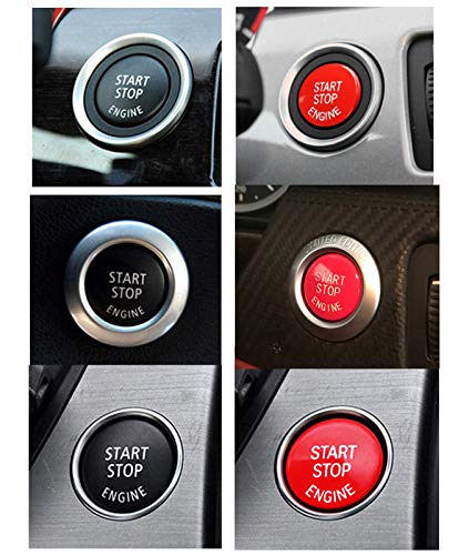 Jaronx Sports Red Start Stop Button Compatible With Bmw (1 3 5 6 X1 X3 X5 X6 Series,E81 E90 E91 E60 E63 E84 E83 E70 E71),Engine Switch Power Ignition Start Stop Button Replacement #TOP5