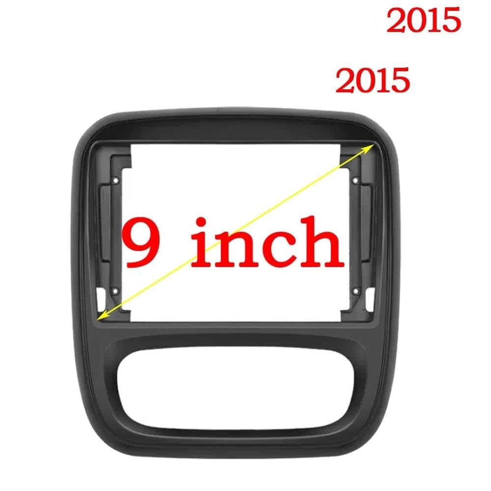 Générique Cadre de façade d'autoradio Cadre Radio Android De Voiture pour Opel pour Vivaro 2015 9 Pouces 2DIN Fascia Autoradio Tableau de Bord(Frame)
