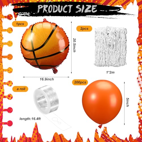 Teyva Daily 204 Pcs Basketball Party Decorations Set DIY Extra Large Basketball Frame Decoration for Sports Theme Birthday Game Party Supplies by Teyva Daily - Used condition - Image 2