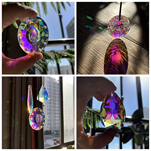 H&D HYALINE & DORA 10pcs Coloful Crystal Chandelier Lamp Lighting Drops Pendants Prisms Hanging Glass Prisms Parts Suncatcher Home Car Decor - Thumbnail 4