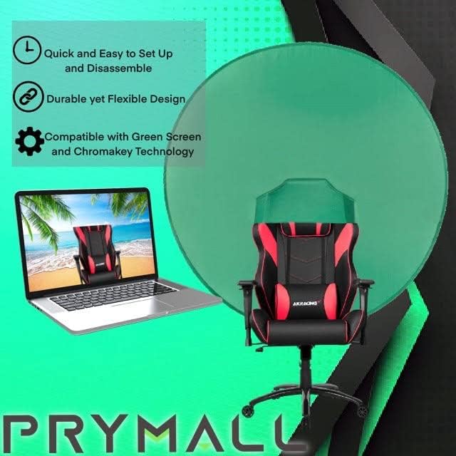 Pop Up Green Screen Background Chair Attachment for Streaming Online with Storage Bag (50in, GreenSq)