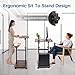 Multi-Purpose Lecterns & Podiums, Portable Mobile Standing Laptop Desk, Height Adjustable Rolling Podium Stand with Storage 2 Swivel Top,Sit Stand Lectern Desk Workstation for Classroom Church (Black)