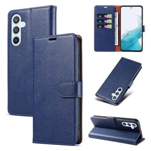 RKINC Wallet Case for Galaxy A54 5G, 3 Card Holders, Blue