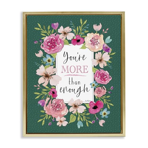 Floral Affirmation Polka Dot, 16 x 20 Inch Canvas in Floater Frame
