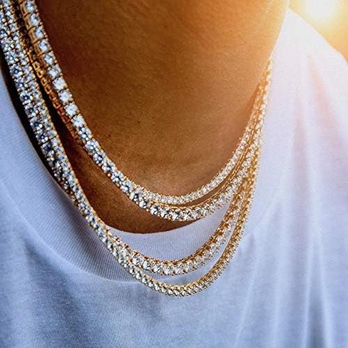 LARDROKHip Hop Bling Arrow Cubic Zirconia Bling Sparking Wedding Gift Boy Men Cool Tennis Long Chain Tennis Cz Necklace