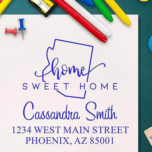 Arizona Home Sweet Slim Pre Inked Return Address Stamp - Address Stamper