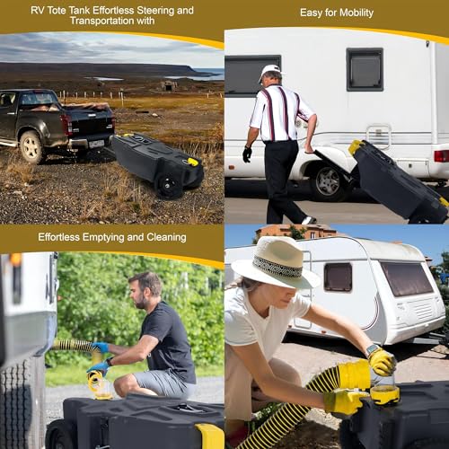Venustank 30 Gallon RV Portable Waste Tank 2 Wheel Tote Tank