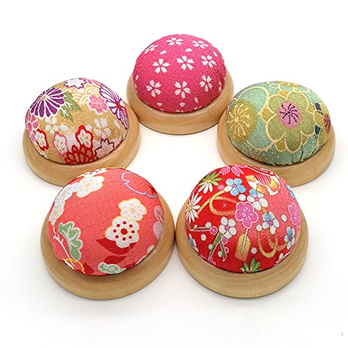 Cute Pin Cushion With Wooden Base Round Needle Pincushion For Sewing Quilting Pins Holder Needle Insert Seat Pad Handmaking Tool Kit Random Color #TOP3