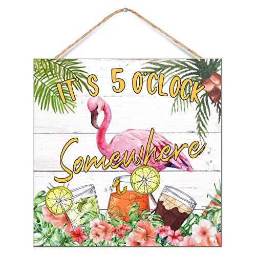 Plaque murale tropicale déco flamant rose suspendre 30.5 cm pour bureau
