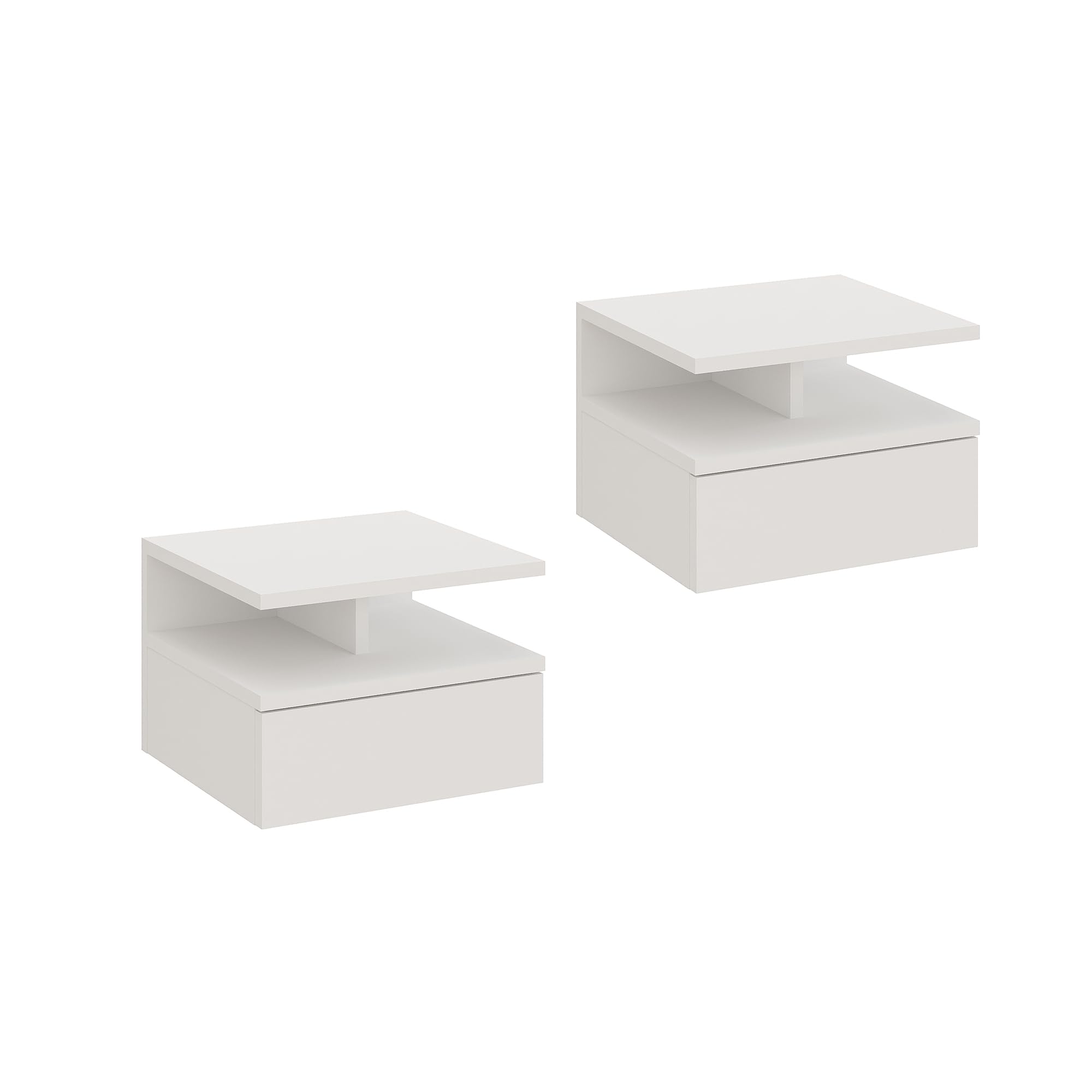 Komto Floating Bedside Table with Drawer, Wall Mounted Bedside Cabinet