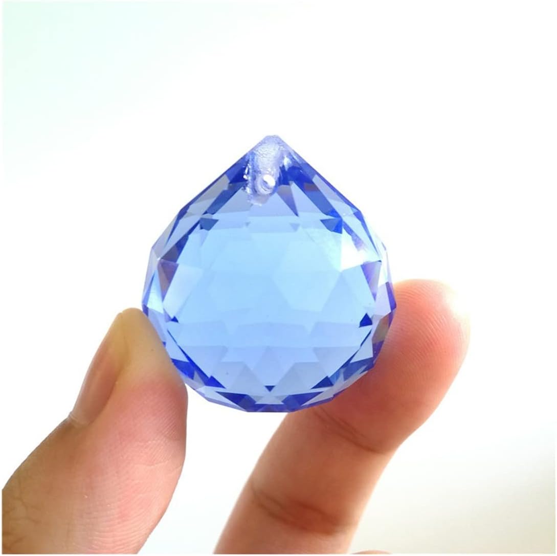 Chandelier Crystal Prisms Pendants 40mm Ball 10 Pieces Faceted Decorative（Aquamarine-160 65）