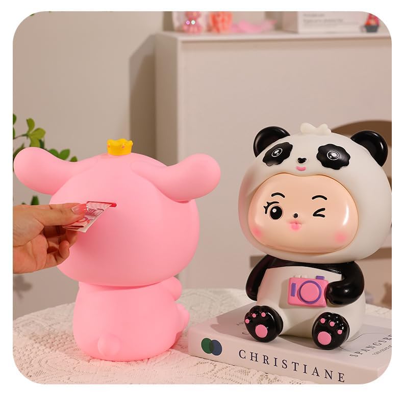 Image of Money Saving Bank with Coin Slot / /Creative Cartoon Design Money Bank / /Plastic Piggy Bank for Boys & Girls (Pack of 1) (Pink Rabbit)